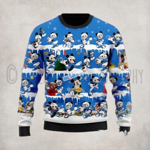 Mickey Mouse Los Angeles Chargers Blue White Plus Size Ugly Christmas Sweater