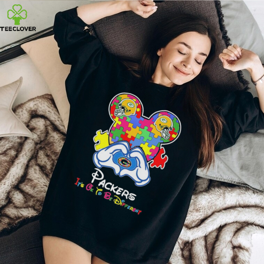 Mickey Mouse Love Green Bay Packers Autism Its Ok To Be Different T shirt Mickey Mouse Love Green Bay Packers Autism Its Ok To Be Different T shirt