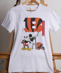 Mickey Mouse NFL Cincinnati Bengals Football Super Bowl Champions Helmet Logo T Shirt