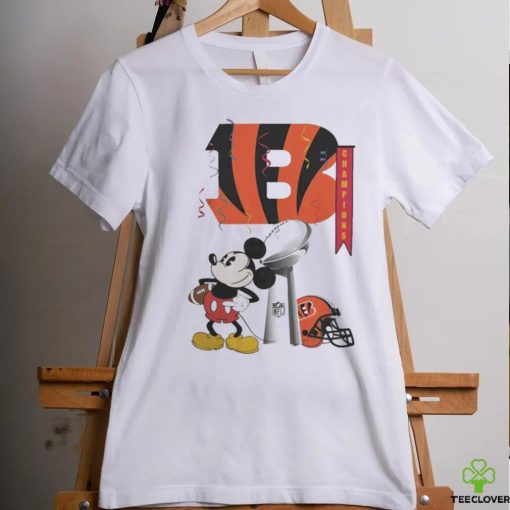 Mickey Mouse NFL Cincinnati Bengals Football Super Bowl Champions Helmet Logo T Shirt