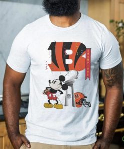 Mickey Mouse NFL Cincinnati Bengals Football Super Bowl Champions Helmet Logo T Shirt