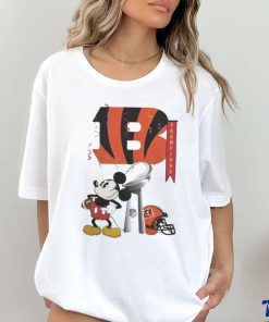 Mickey Mouse NFL Cincinnati Bengals Football Super Bowl Champions Helmet Logo T Shirt