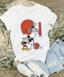 Mickey Mouse NFL Cleveland Browns Football Super Bowl Champions Helmet Logo Shirt