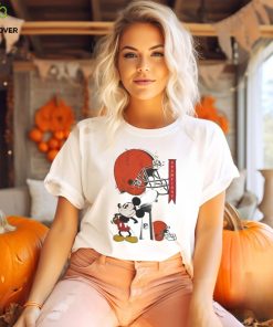 Mickey Mouse NFL Cleveland Browns Football Super Bowl Champions Helmet Logo Shirt