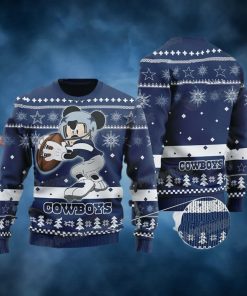 Mickey Mouse NFL Dallas Cowboys Ugly Christmas Sweater Gift For Disney Fan