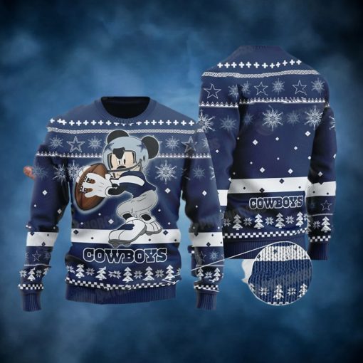 Mickey Mouse NFL Dallas Cowboys Ugly Christmas Sweater Gift For Disney Fan