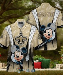 Mickey Mouse NFL New Orleans Saints Hat Tropical Hawaiian Shirt