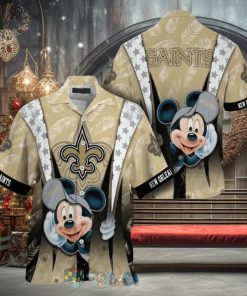 Mickey Mouse NFL New Orleans Saints Hat Tropical Hawaiian Shirt