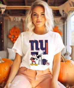 Mickey Mouse NFL New York Giants football Super Bowl Champions helmet logo shirt