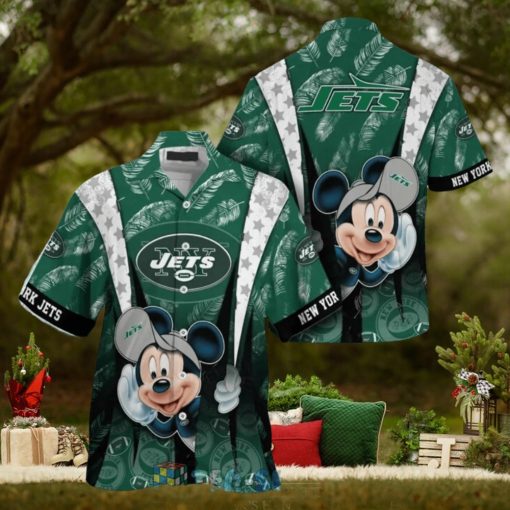 Mickey Mouse NFL New York Jets Hat Tropical Hawaiian Shirt