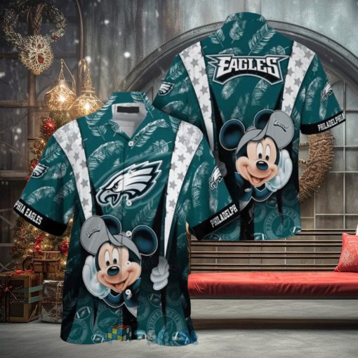 Mickey Mouse NFL Philadelphia Eagles Hat Tropical Hawaiian Shirt