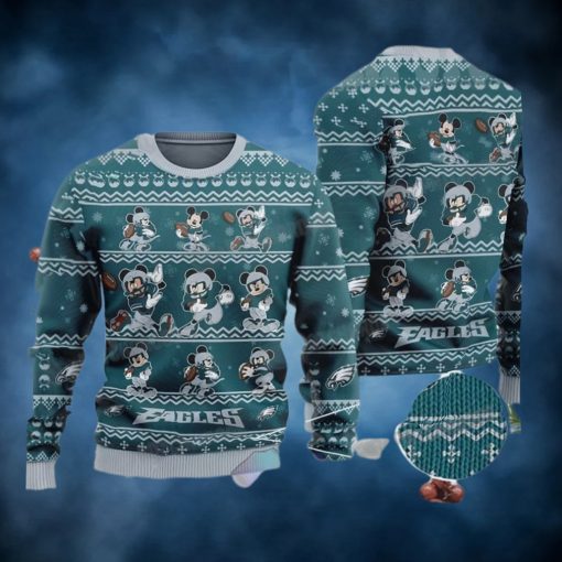 Mickey Mouse NFL Philadelphia Football Ugly Christmas Sweater Eagles Gifts