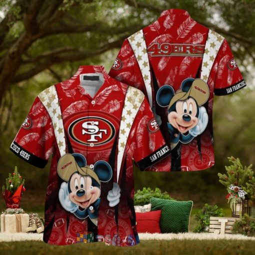 Mickey Mouse NFL San Francisco 49ers Hat Tropical Hawaiian Shirt