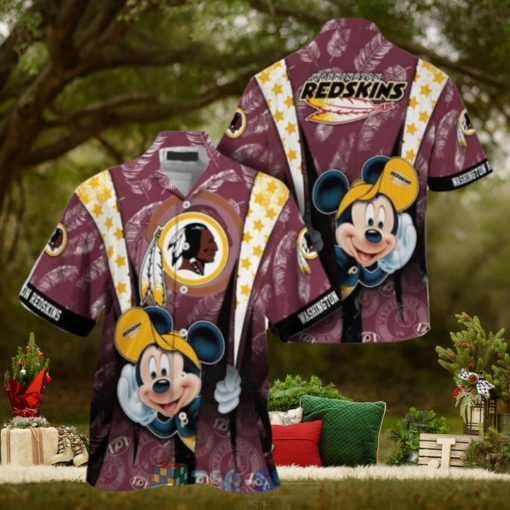 Mickey Mouse NFL Washington Commanders Hat Tropical Hawaiian Shirt