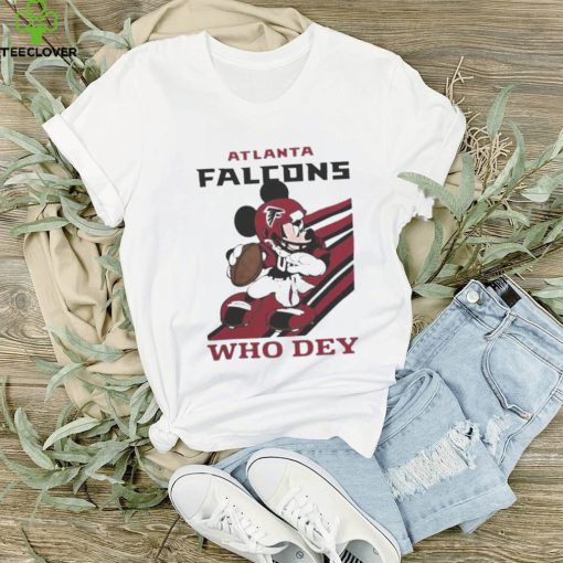 Mickey Mouse Nfl Atlanta Falcons Football Player Who Dey Slogan Shirt