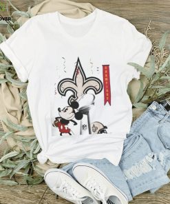 Mickey Mouse Nfl New Orleans Saints Football Super Bowl Champions Helmet Logo Shirt