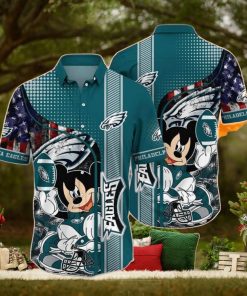 Mickey Mouse Philadelphia Eagles NFL Hawaiian Shirt Gift For Beach Trip, NFL Hawaiian Shirt