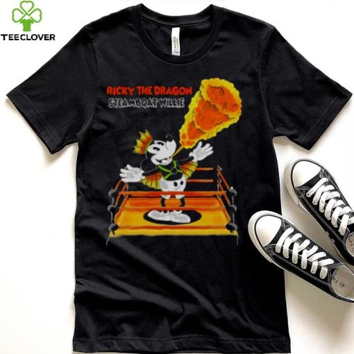 Mickey Mouse Ricky The Dragon Steamboat Willie T Shirt