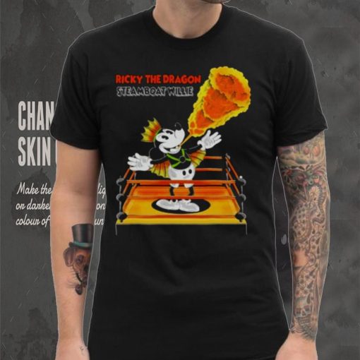 Mickey Mouse Ricky The Dragon Steamboat Willie T Shirt