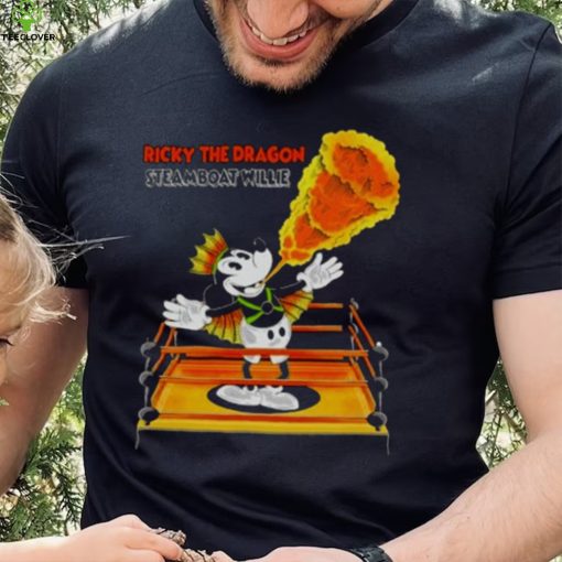 Mickey Mouse Ricky The Dragon Steamboat Willie T Shirt