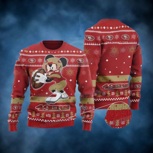 Mickey Mouse San Francisco NFL Football Ugly Christmas Sweater 49ers Gifts