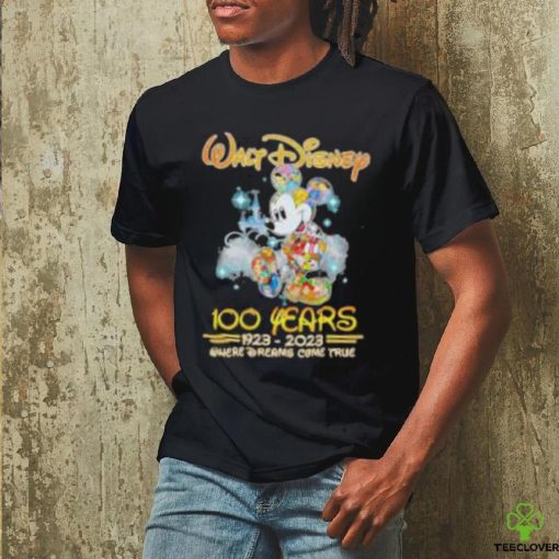 Mickey Mouse Walt Disney 100 years 1923 2023 where dreams come true shirt