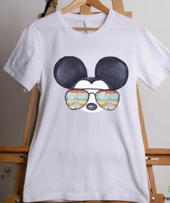 Mickey Mouse Watercolor Aviator Glasses Castle Shirt Unisex T Shirt