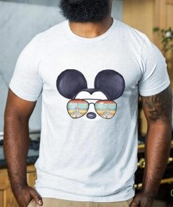 Mickey Mouse Watercolor Aviator Glasses Castle Shirt Unisex T Shirt