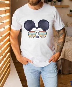 Mickey Mouse Watercolor Aviator Glasses Castle Shirt Unisex T Shirt