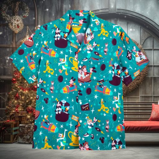 Mickey Mouse and Friends Play in the Park Woven Hawaii Shirt for Adults