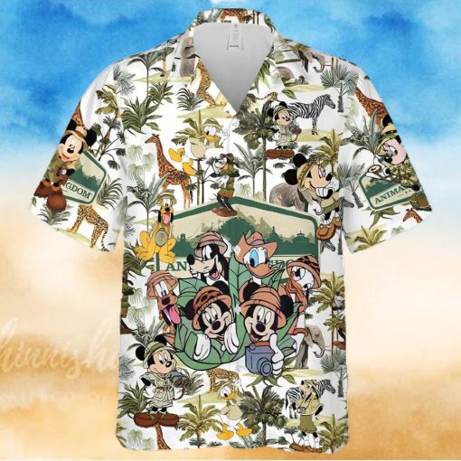 Mickey Mouse and Friends Safari Hawaiian Shirt, Disney Animal Kingdom Hawaiian Shirt