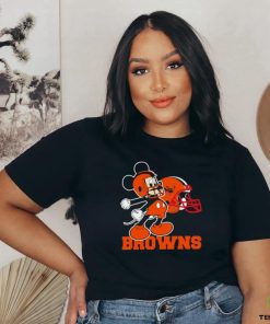 Mickey Mouse cartoon NFL Cleveland Browns football player helmet logo hoodie, sweater, longsleeve, shirt v-neck, t-shirt