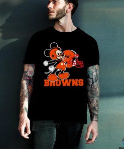 Mickey Mouse cartoon NFL Cleveland Browns football player helmet logo hoodie, sweater, longsleeve, shirt v-neck, t-shirt