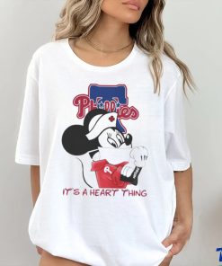 Mickey Mouse face mask it's a heart things Philadelphia Phillies shirt