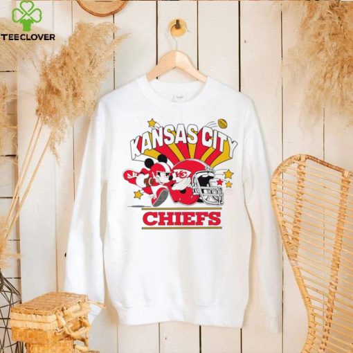 Mickey Mouse player NFL Kansas City Chiefs football helmet logo character funny hoodie, sweater, longsleeve, shirt v-neck, t-shirt