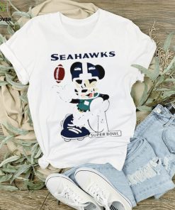 Mickey Mouse player Seattle Seahawks football NFL Super Bowl logo shirt
