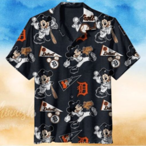 Mickey Play Ball Detroit Tigers Hawaiian Shirt