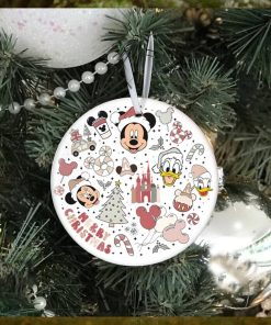 Mickey With Friend Christmas Ornament, Ceramic Ornament.