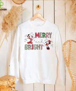 Mickey and Minnie Merry And Bright Sweathoodie, sweater, longsleeve, shirt v-neck, t-shirt