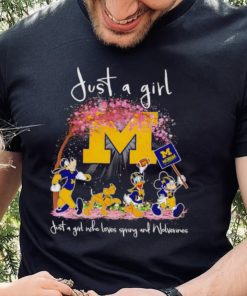 Mickey and friends just a girl who loves spring and Michigan Wolverines hoodie, sweater, longsleeve, shirt v-neck, t-shirt