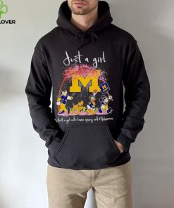 Mickey and friends just a girl who loves spring and Michigan Wolverines hoodie, sweater, longsleeve, shirt v-neck, t-shirt