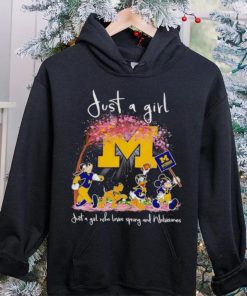 Mickey and friends just a girl who loves spring and Michigan Wolverines hoodie, sweater, longsleeve, shirt v-neck, t-shirt