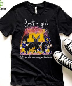 Mickey and friends just a girl who loves spring and Michigan Wolverines hoodie, sweater, longsleeve, shirt v-neck, t-shirt