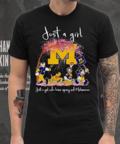 Mickey and friends just a girl who loves spring and Michigan Wolverines hoodie, sweater, longsleeve, shirt v-neck, t-shirt