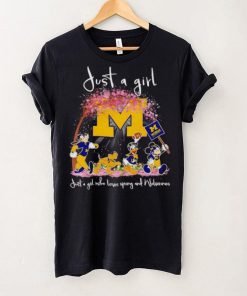 Mickey and friends just a girl who loves spring and Michigan Wolverines hoodie, sweater, longsleeve, shirt v-neck, t-shirt