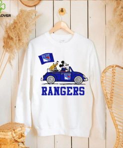 Mickey driving car New York Rangers hockey NHL shirt