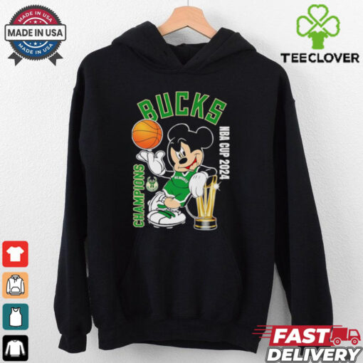 Mickey mouse Milwaukee Bucks Emirates NBA Cup 2024 Champions 2D T shirt