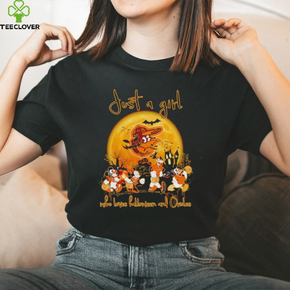 Mickey mouse and Friends just a girl who loves Halloween and Orioles shirt Mickey mouse and Friends just a girl who loves Halloween and Orioles shirt