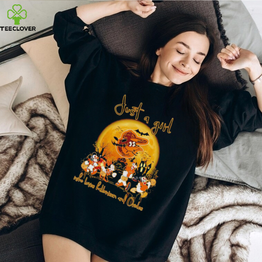 Mickey mouse and Friends just a girl who loves Halloween and Orioles shirt Mickey mouse and Friends just a girl who loves Halloween and Orioles shirt
