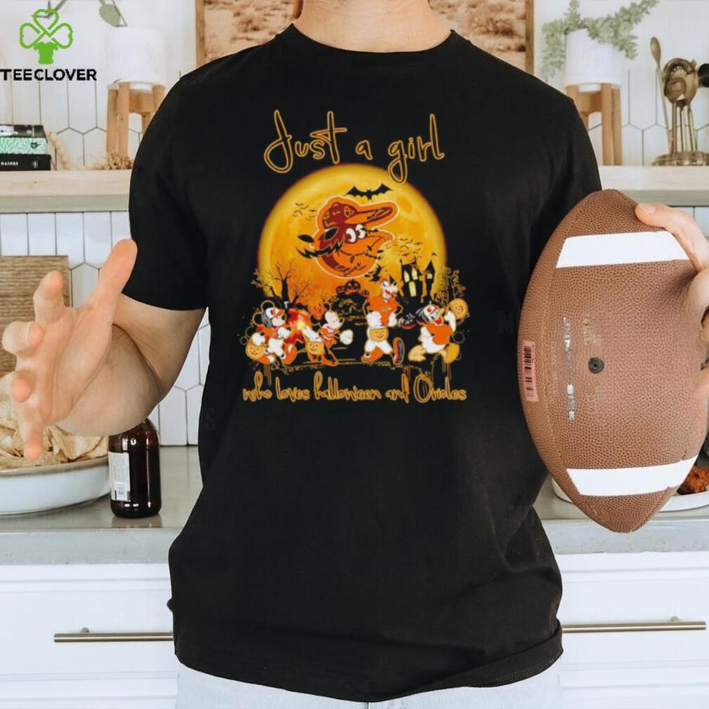 Mickey mouse and Friends just a girl who loves Halloween and Orioles shirt Mickey mouse and Friends just a girl who loves Halloween and Orioles shirt